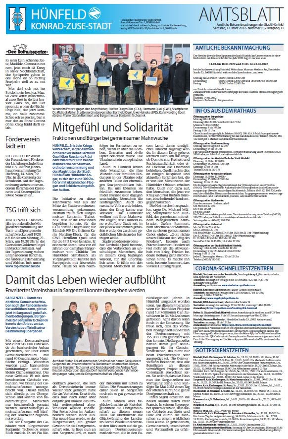 Amtsblatt vom 12. März 2022